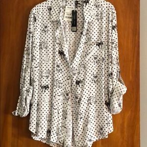 Polka dot dog blouse